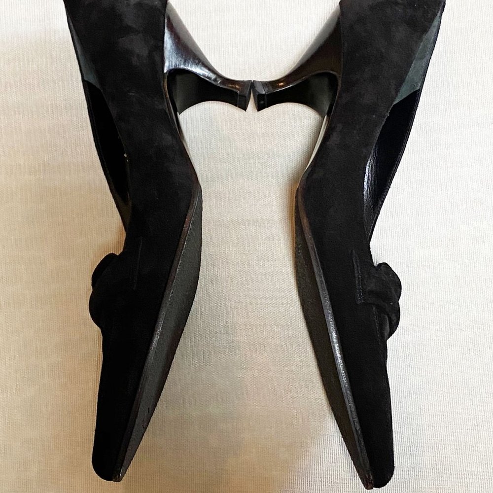 Salvatore Ferragamo Black Suede Smart Kitten Heel - Picture 3 of 7